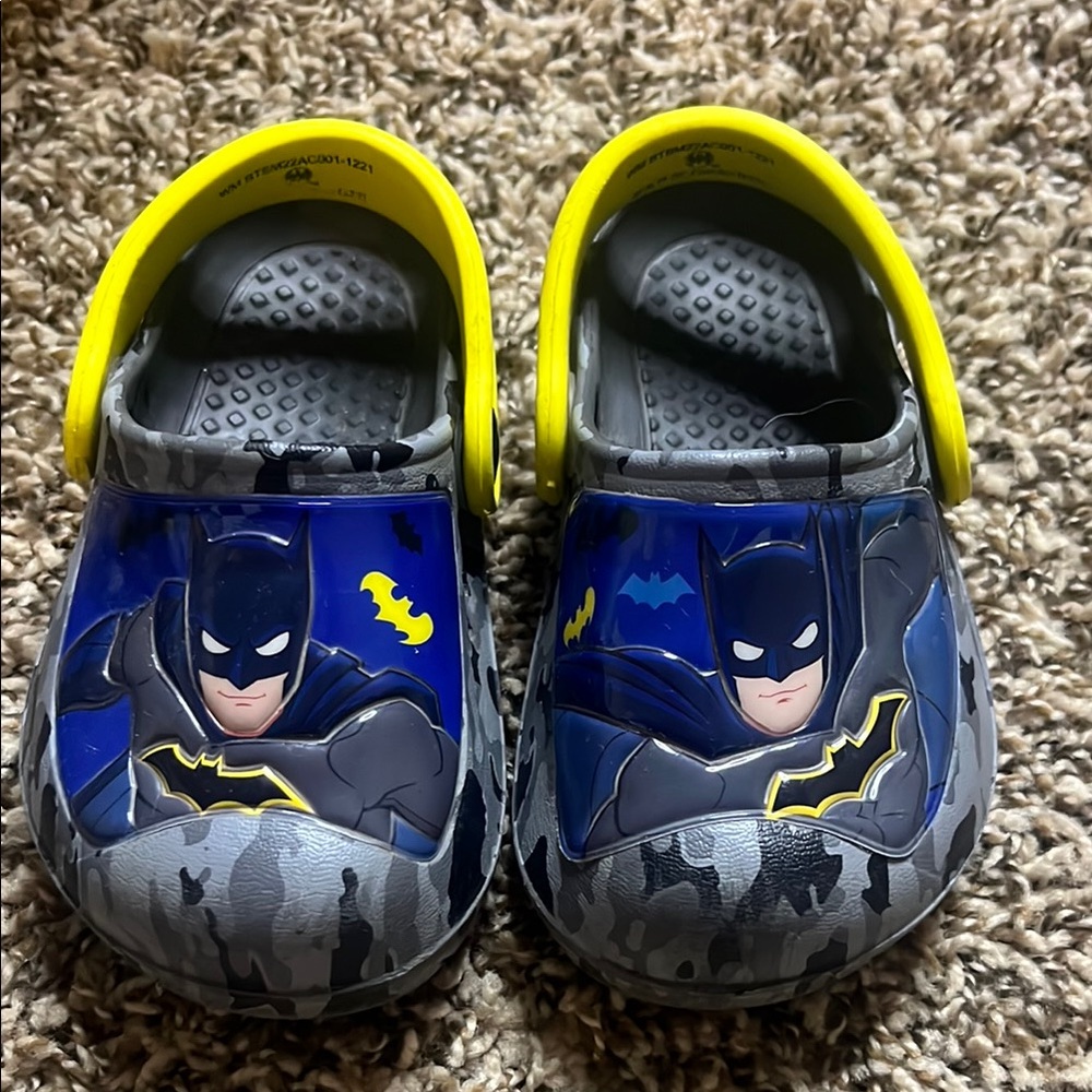Kids Batman Clogs - Gray and Yellow